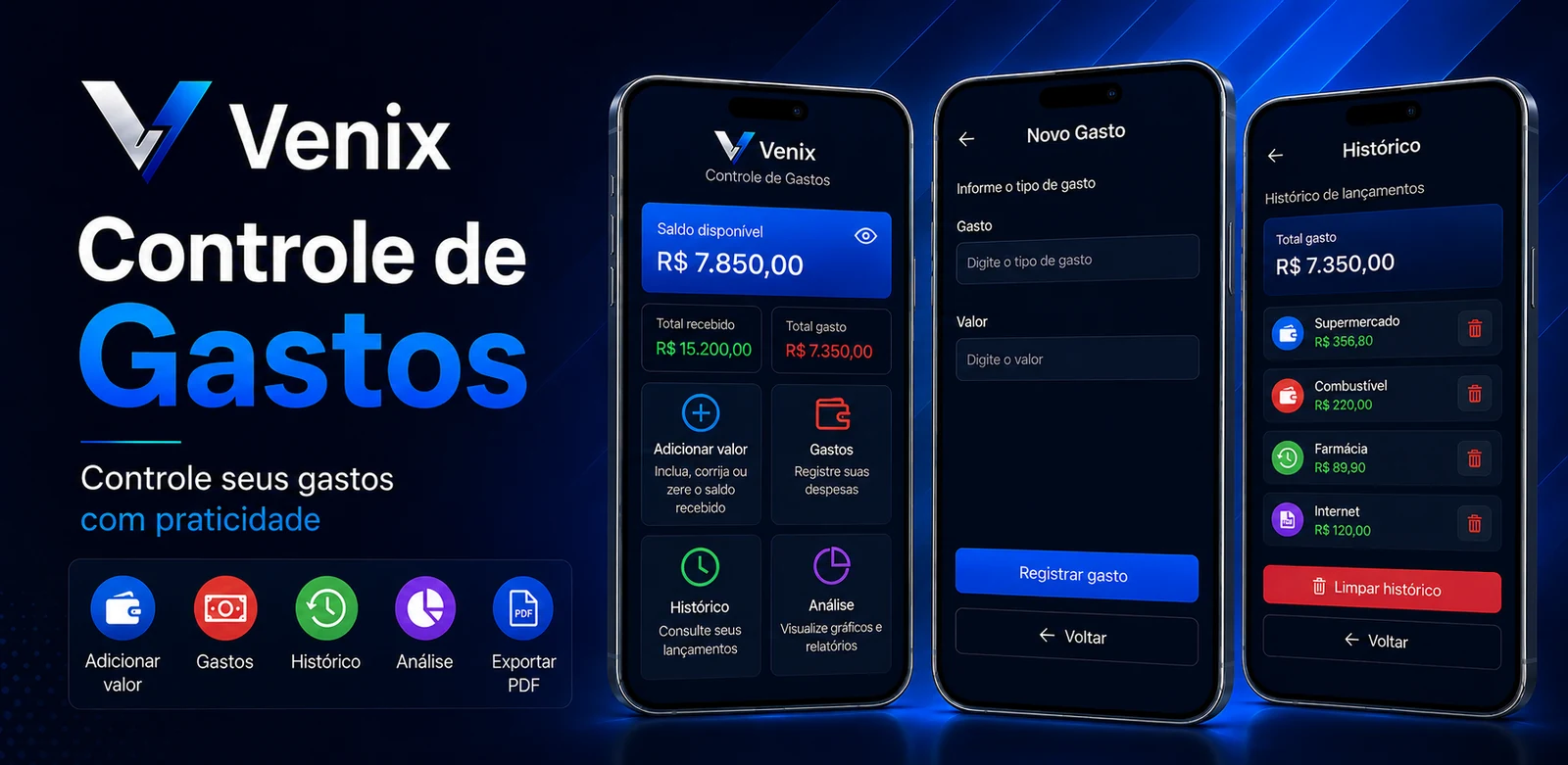 Venix Controle de Gastos